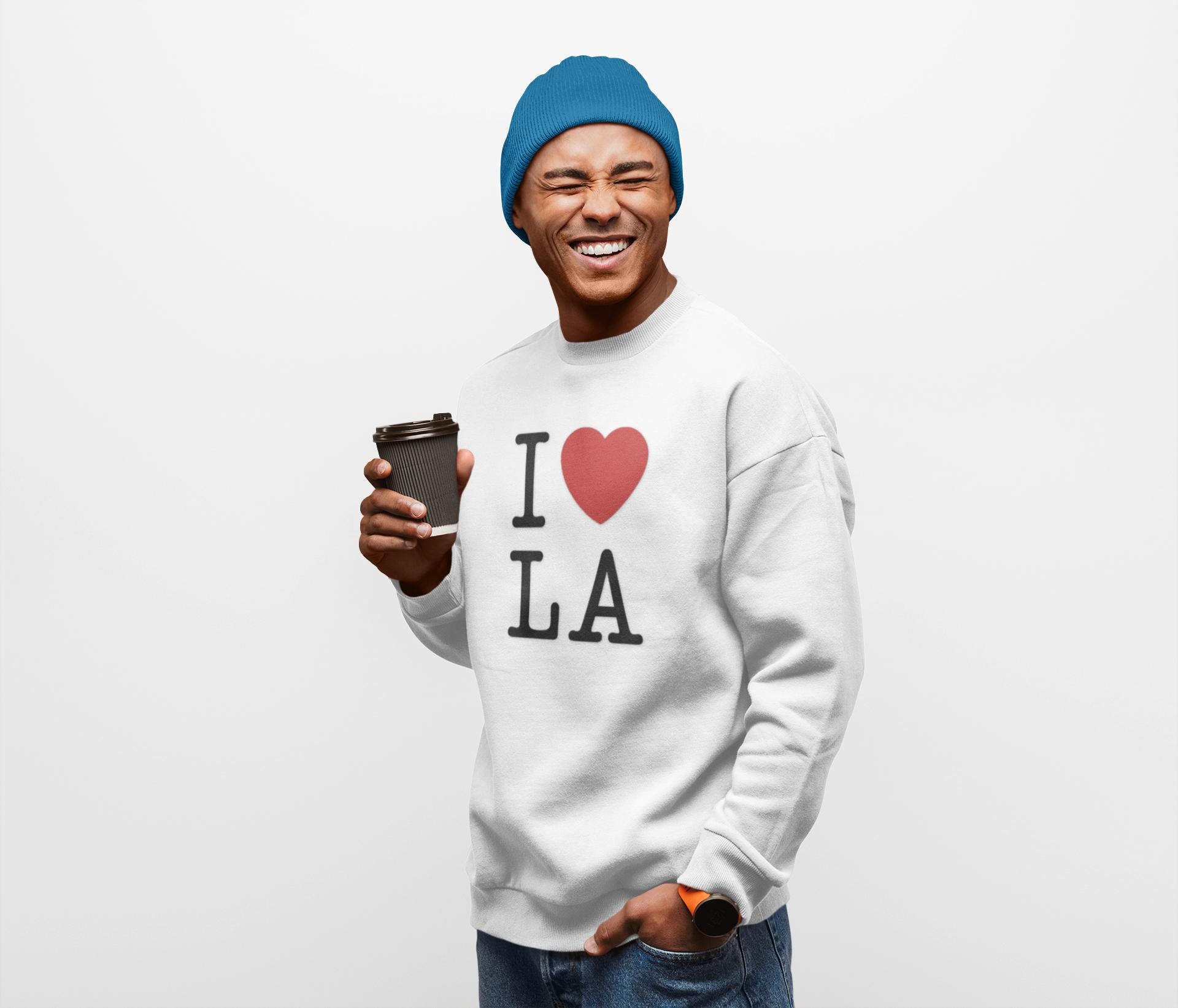 I Love LA Theme Unisex Garment-Dyed Sweatshirt