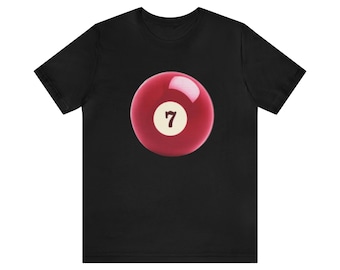7 Pool Ball Shirt Unisex Adult Tee, 7 Ball Pool Graphic Shirt - Unisex Adult Tee for Trendy and Casual Billiards Fans