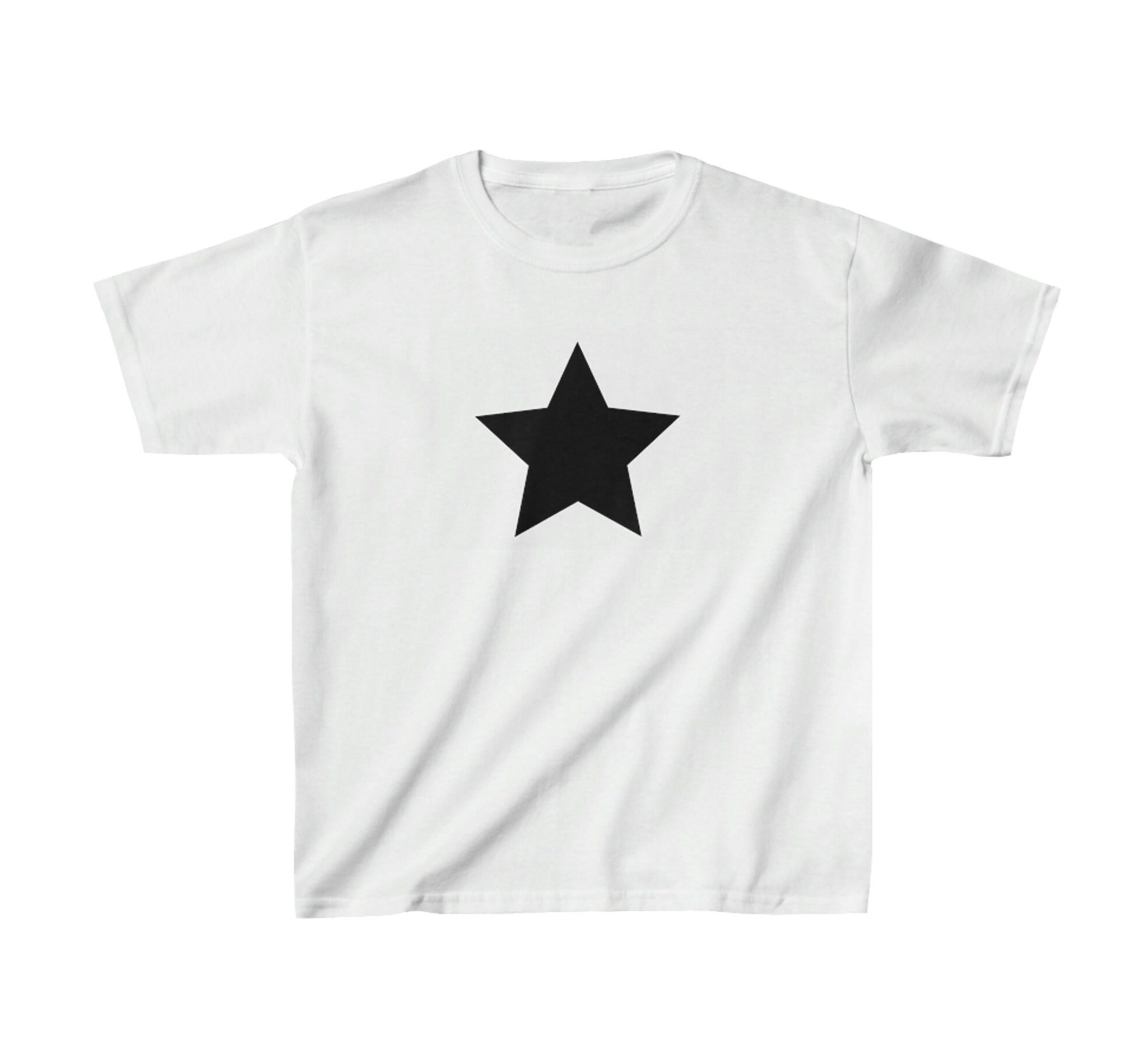 Women 3D Stars Colorful T-Shirt Y2K Cute Letter Graphic Baggy Tee