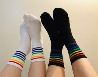 Womens Novelty Socks 9-11 Rainbow Heart Bobby Socks Embroidered Appliques Womens Novelty Socks 9-11 Rainbow Heart Bobby Socks Embroidered Appliques