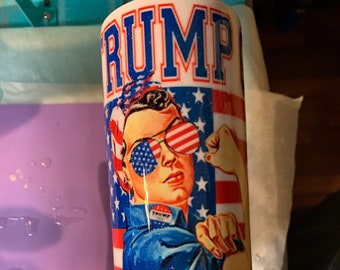 20 oz tumbler "Trump Girl We Did It" with Stainless Steel straw
