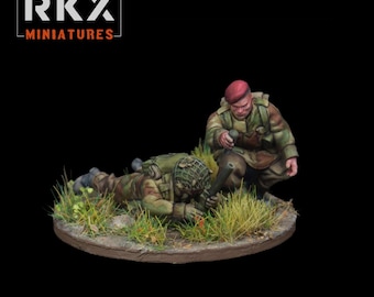 British Paratroopers 2in Mortar crew 2 Minis (28mm) Resin Print bases included.  Unpainted