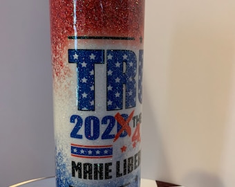20 oz tumbler "Trump Sequel 2024" with Stainless Steel straw