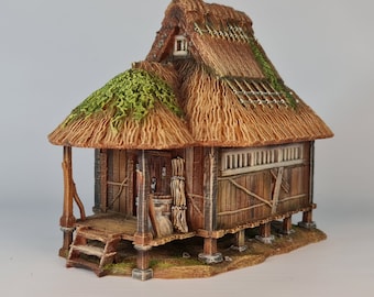Japanisches Dorf Bauernhaus (1) 3D Gedruckt.  Modell kommt unbemalt