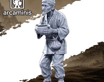 Village and Town Folk"Elder Beggar" #31 Unpainted  3d printed in Resin