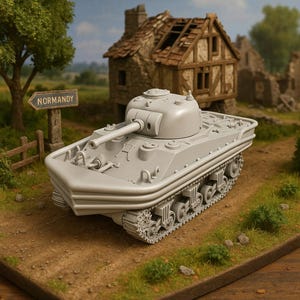 28mm. Sherman Donald Duck Amphibious tank (D-Day Normandy War Machine Model) Medium Tank  Printed Resin.