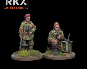 British Paratroopers HQ Team 2 Minis  Resin Print bases included.  Unpainted