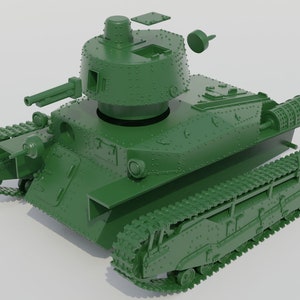 28mm. Type 89 I-Go A  (Imperial Japanese Army (IJA) War Machine Model) Medium Tank Printed in Resin.Option closed or open hatched with crew.