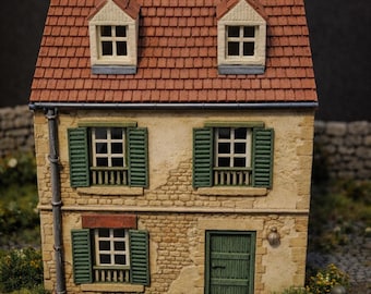 Normandy French House D-Day (style 2) 3d print PLA Tabletop Terrain unpainted