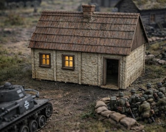 Russian Village House 1.2  3d printed using PLA Plastic.  Comes unpainted.