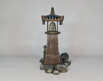 28mm Japanese Fishing Village Light House (Todai) 3D Printed with PLA.  This Model comes unpainted