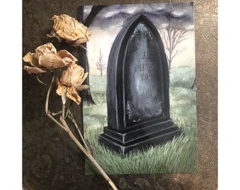 Ich vermisse Sie Friedhof Halloween Postkarte Set von 3