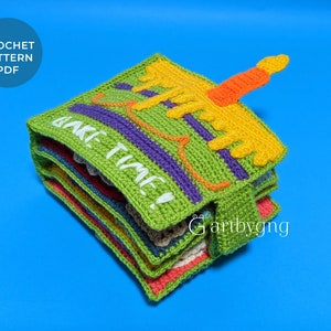 Livre tranquille au crochet, modèle PDF amigurumi Bake Time, livre d'activités pour enfants en bas âge, jouet d'apprentissage, cadeau de douche, écrit et photos étape par étape