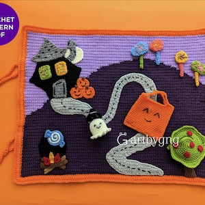 Modèle de tapis de jeu au crochet pour Halloween : jouet sensoriel pour tout-petits (modèle PDF)