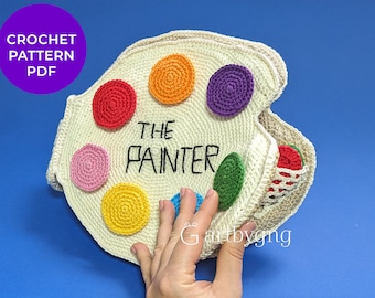 Crochet quiet book PDF pattern Painter | busy activity book kids children toddlers | learning sensory toy | written and step by step photos