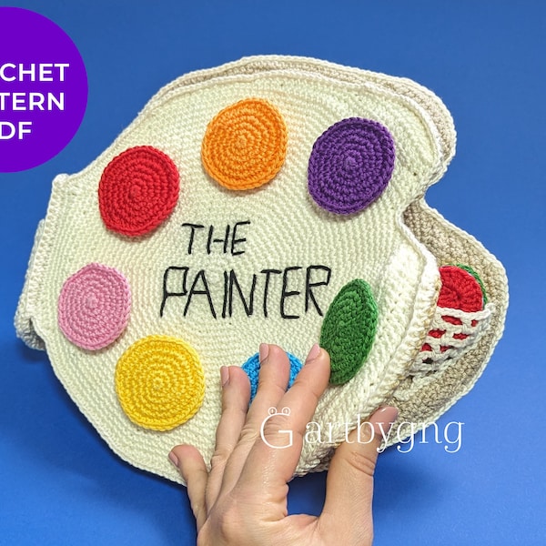 Crochet quiet book PDF pattern Painter | busy activity book kids children toddlers | learning sensory toy | written and step by step photos