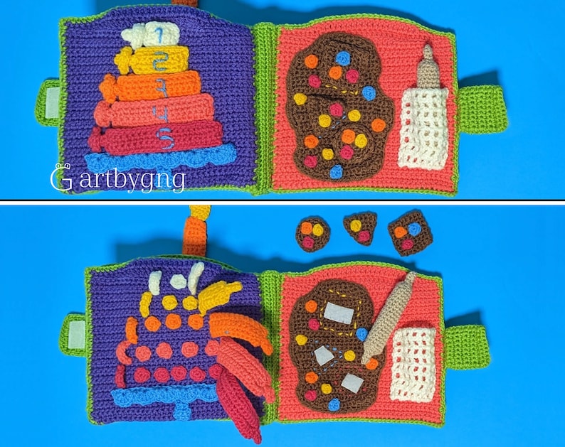 Crochet Quiet Book PDF Amigurumi Pattern Bake Time Activity Etsy