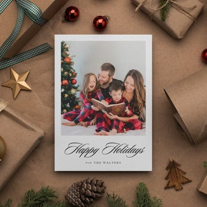 Happy Holidays Photo Card Template, Christmas Card Template, family photo Christmas Card, printable Christmas Photo Template, Christmas Card