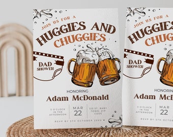 Huggies and chuggies invite, diaper baby Shower Invitation, Dad Shower, Dudes, Diapers and Beer, Dad to be invite, dadchelor brews evite