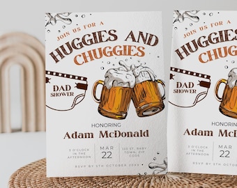 Huggies and chuggies invite, diaper baby Shower Invitation, Dad Shower, Dudes, Diapers and Beer, Dad to be invite, dadchelor brews electroni