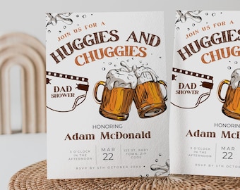 Huggies and chuggies invite, diaper baby Shower Invitation, Dad Shower, Dudes, Diapers and Beer, Dad to be invite, dadchelor brews evite