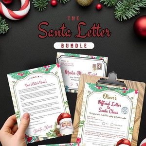 Carta de Papá Noel, Carta de Papá Noel y Certificado de Lista Bonita 2023, carta de lista de deseos de Navidad, paquete de cartas de Navidad, Víspera