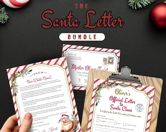 Carta do Papai Noel, Carta do Pai Natal e Certificado de Boa Lista 2023, carta de Natal para crianças, pacote de cartas de Natal, Véspera