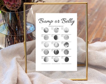 Bump or Beer Belly Quiz Baby Shower Game Minimalist Theme, Baby Shower Party Games, Minimalist Baby Shower, Baby Bump Picture Quiz printable