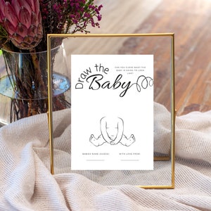 Minimalistisch Draw Baby Game, Genderneutraal spel, Draw Baby Game Card, Printable Baby Shower Game, modern spel afdrukbaar, nieuw ouderspel PDF