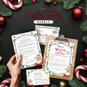 Carta de Papá Noel, Carta de Papá Noel y Certificado de Lista Bonita 2023, primera carta de Navidad del bebé, paquete de cartas de Navidad