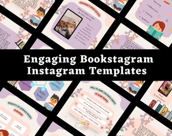 Children's Bookstagram Posts • 20 Instagram Templates • Bookstagram Social Media Posts • Book Blogger • Book Lady