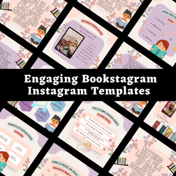 Children's Bookstagram Posts • 20 Instagram Templates • Bookstagram Social Media Posts • Book Blogger • Book Lady