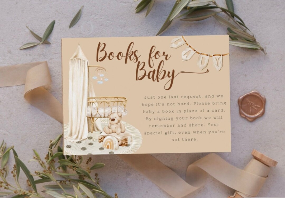 Books for Baby Request Printable Insert Instant Download Baby Shower