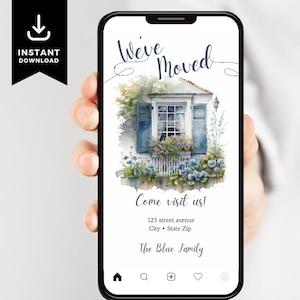 Moving Announcement, New Address Announcement, We Moved Postcard for Phone, New Home Text Card, housewarming announcement, digital e-card