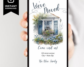 Moving Announcement, New Address Announcement, We Moved Postcard for Phone, New Home Text Card, housewarming announcement, digital e-card