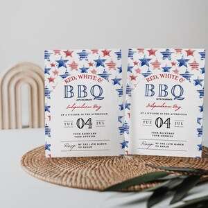 July 4th Party Invitation, independence day Invite, July 4th Pool Party Invite, Memorial Day BBQ Invite, Cookout party, invite, patriotic
