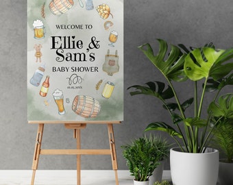 Välkomstskyltar för en bebis | Babyshower för par, student | Gör-det-själv | neutral | undvika | omedelbar nedladdning | öl- och blöjdusch | skriva ut