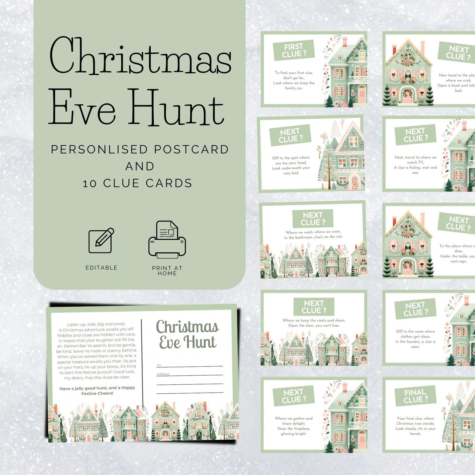 Christmas Eve Hunt, Christmas Treasure Hunt, Christmas Scavenger Hunt
