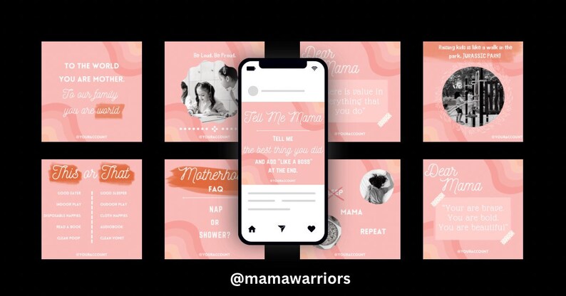 Pode incluir: Uma cole&ccedil;&atilde;o de modelos de hist&oacute;rias do Instagram rosa e laranja com texto que diz "Para o mundo voc&ecirc; &eacute; m&atilde;e. Para nossa fam&iacute;lia voc&ecirc; &eacute; o mundo", "Isso ou aquilo", "FAQ sobre maternidade", "Diga-me m&atilde;e", "Querida m&atilde;e", "Querida m&atilde;e" e "M&atilde;e repete".