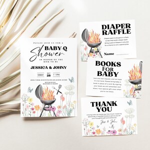 Bbq baby shower invite, Bbq baby shower invitation Baby-Q Baby Shower Invitation bundle, couple shower, Bbq diaper, Bbq shower thank you