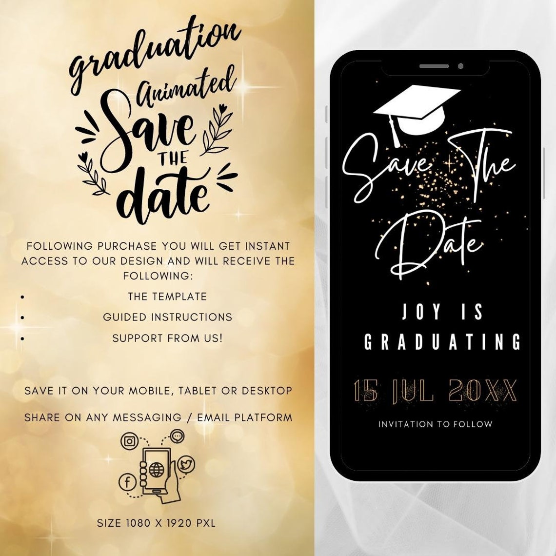 Graduation Save the Date Template for Texting Save the Date Etsy Graduation Save the Date Template for Texting Save the Date Etsy