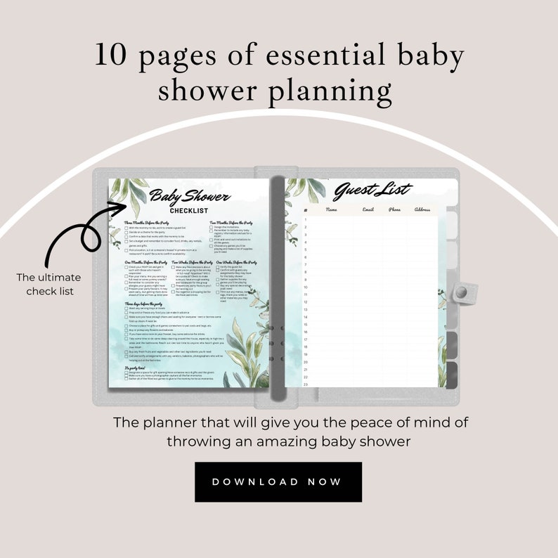 Ultimate Baby Shower Planner Checklist Guest List Gift Etsy