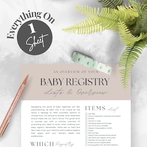 Babyshower-registerlista, checklista för babyshower-register, presentlista till babyshower, presentregister för nyfödd bebis, presentidéer för bebisar, Canva bild 3