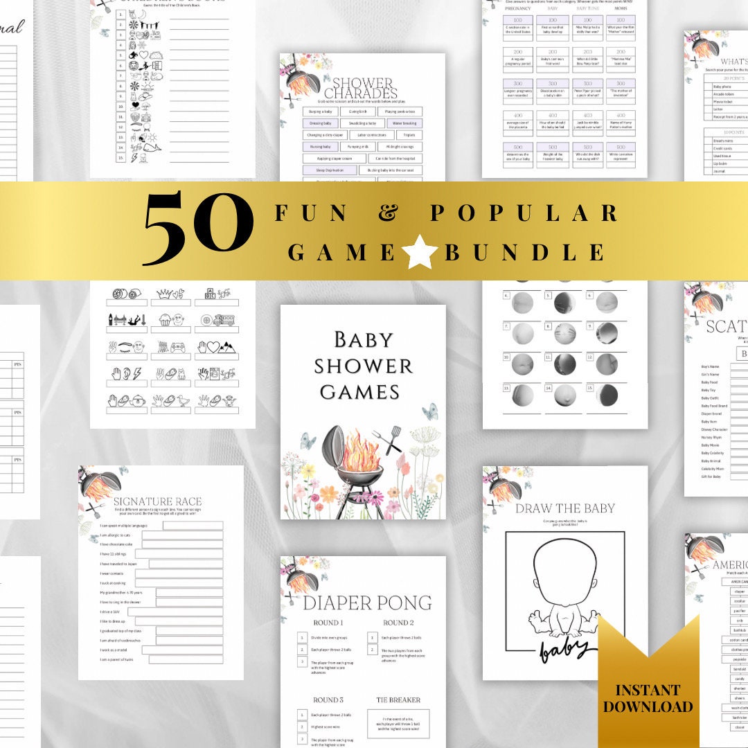 BBQ Baby Shower Games BBQ Shower Games Couple Shower Games Etsy