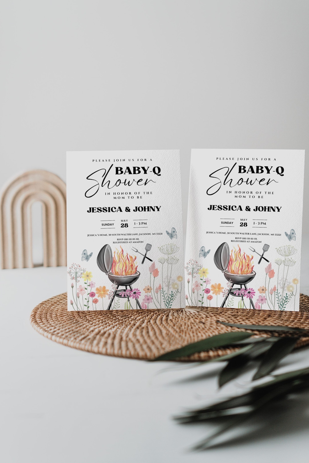 BBQ Baby Shower Invitation Instant Download, Editable Template, Bbq ...