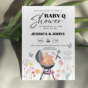 BBQ Baby Shower Invitation Instant Download, Editable Template, Bbq ...