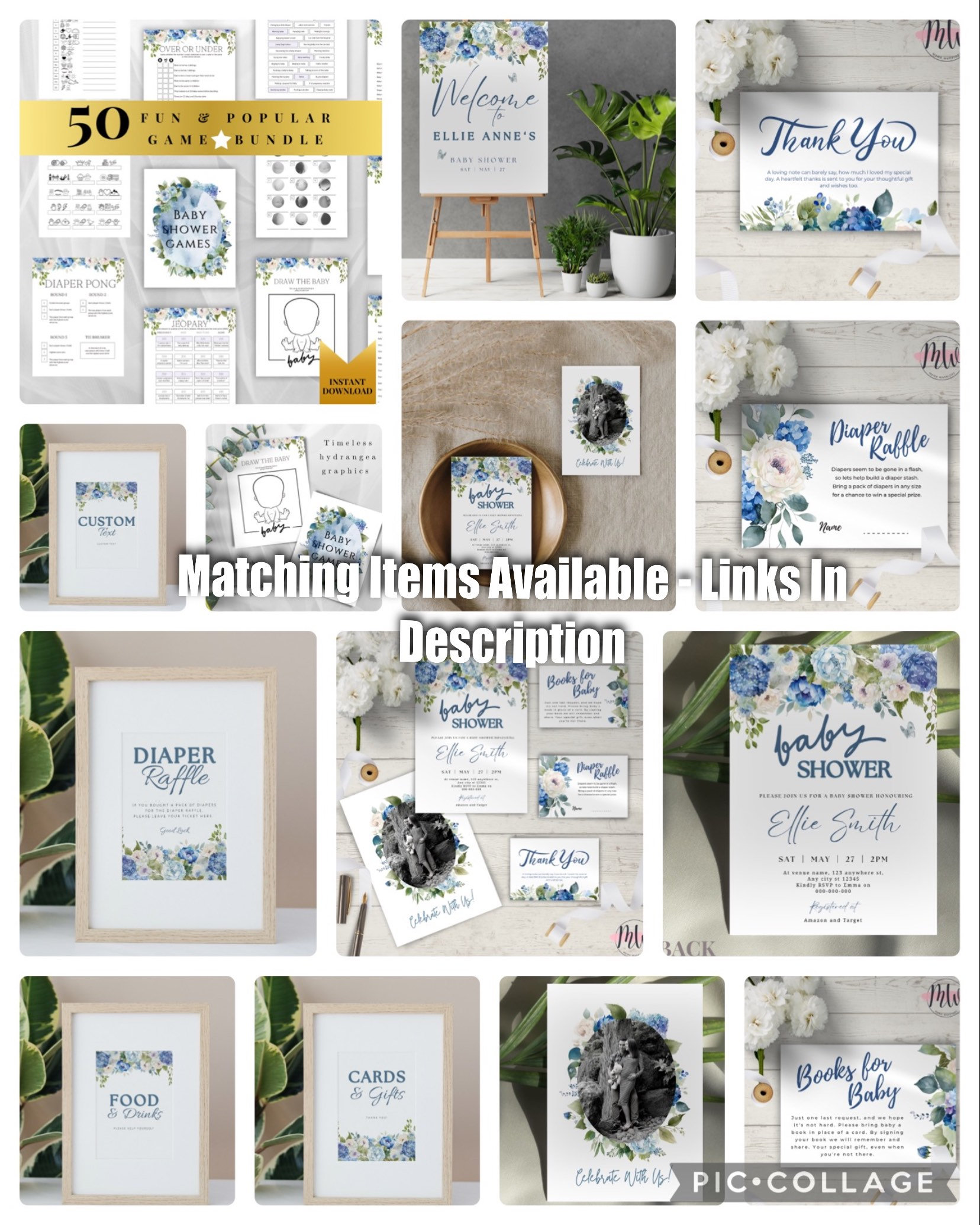Spring Baby Shower Signs, Spring Diaper Raffle Sign, Food, Drink and ...