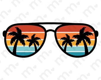 Download Sunglasses With Palm Trees Svg Etsy