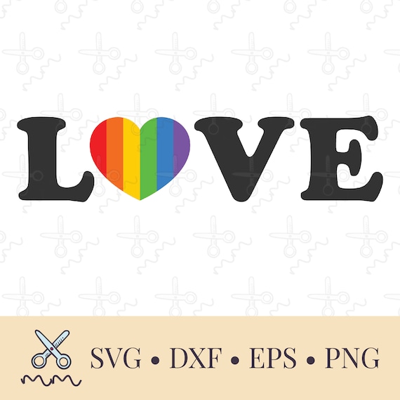 Love Rainbow Heart SVG LGBTQ Pride Svg Gay Pride Svg Eps | Etsy