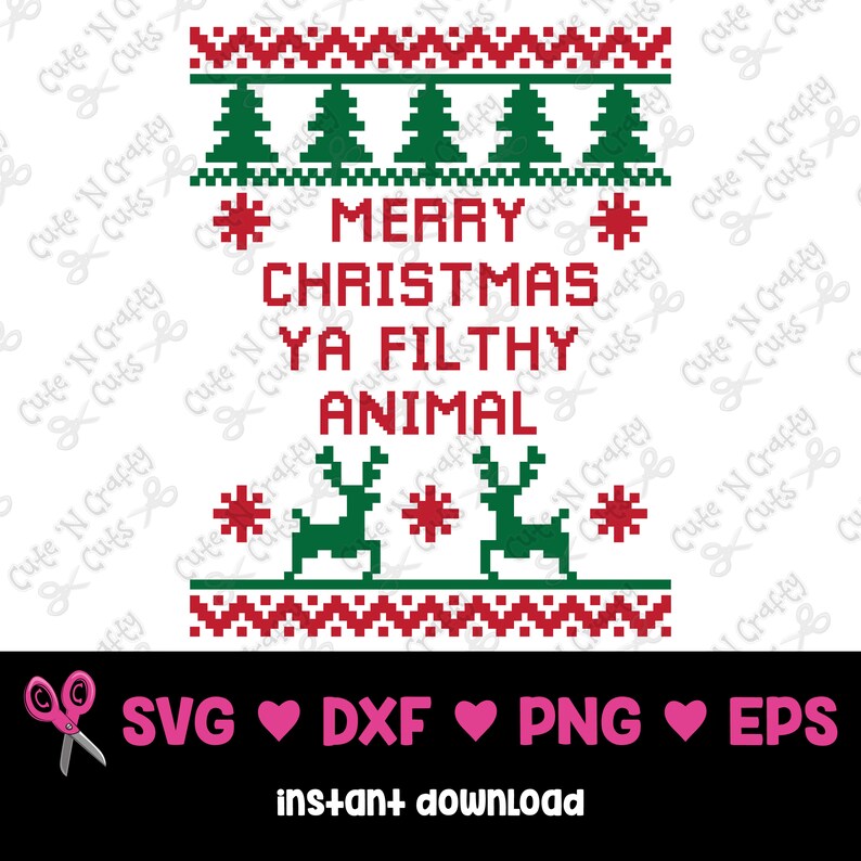 Merry Christmas Ya Filthy Animal SVG Merry Christmas SVG - Etsy